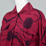 1980s Gianni Versace Purple Silk Blouse