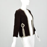 XS 1960s Brown Velvet Jacket