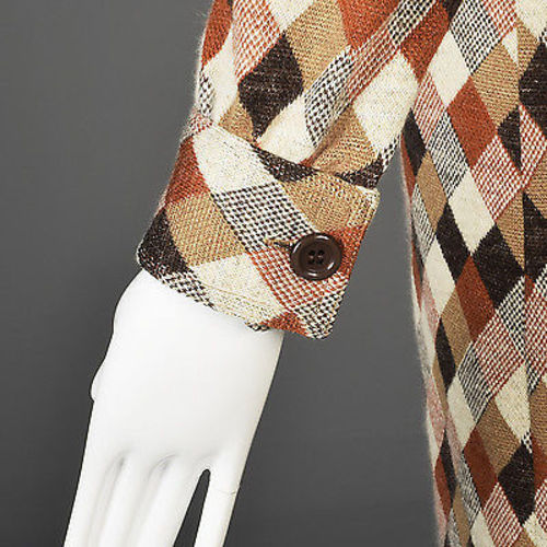 1970s Givenchy Argyle Knit Dress with Matching Scarf