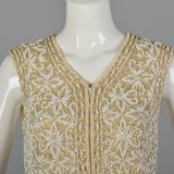 Small 1960s Ivory Beaded Sequined Vest