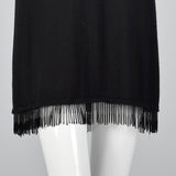1990s Valentino Studio Black Knit Tunic with Beaded Fringe