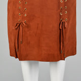 Via Veneto Orange Suede Skirt