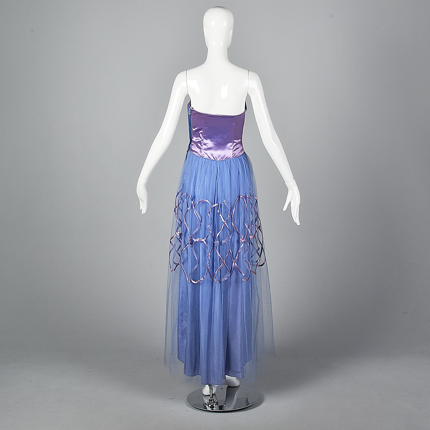 1940s Purple and Blue Tulle Party Dress
