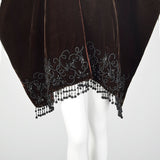 Late 1930s-Early 1940s Brown Velvet Beaded Wrap