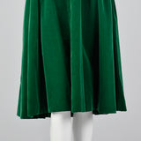 1950s Green Velvet Off Shoulder Party Dress