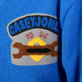 1990s Blue Knit Novelty Race Car Coat