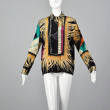 1990s Louis Feraud Silky Print Blouse