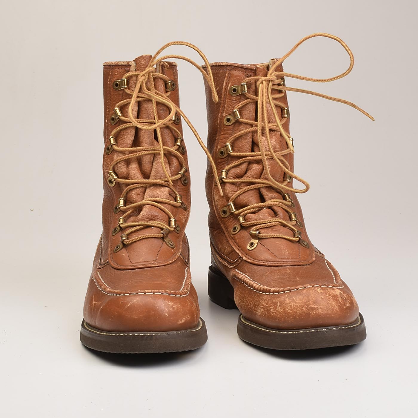 1960s Mens Deadstock Brown Work Boots