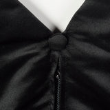 1980s Black Party Dress with Applique Full Circle Skirt