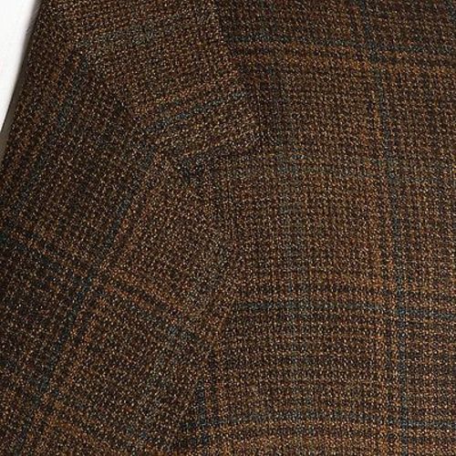 1960s Bronze Brown Gold Plaid Jacket  Slim Lapel