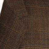 1960s Bronze Brown Gold Plaid Jacket  Slim Lapel