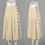 XS Sonia Rykiel 1990s Cream A-line Skirt