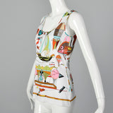 2000s Hermes Airship Print Tank Top