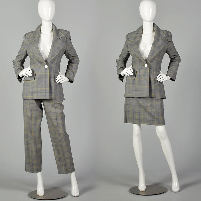 Medium Givenchy Three Piece Plaid Skirt Pant Blazer Suit