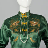 Large 1940s Green Embroidered Lounge Set