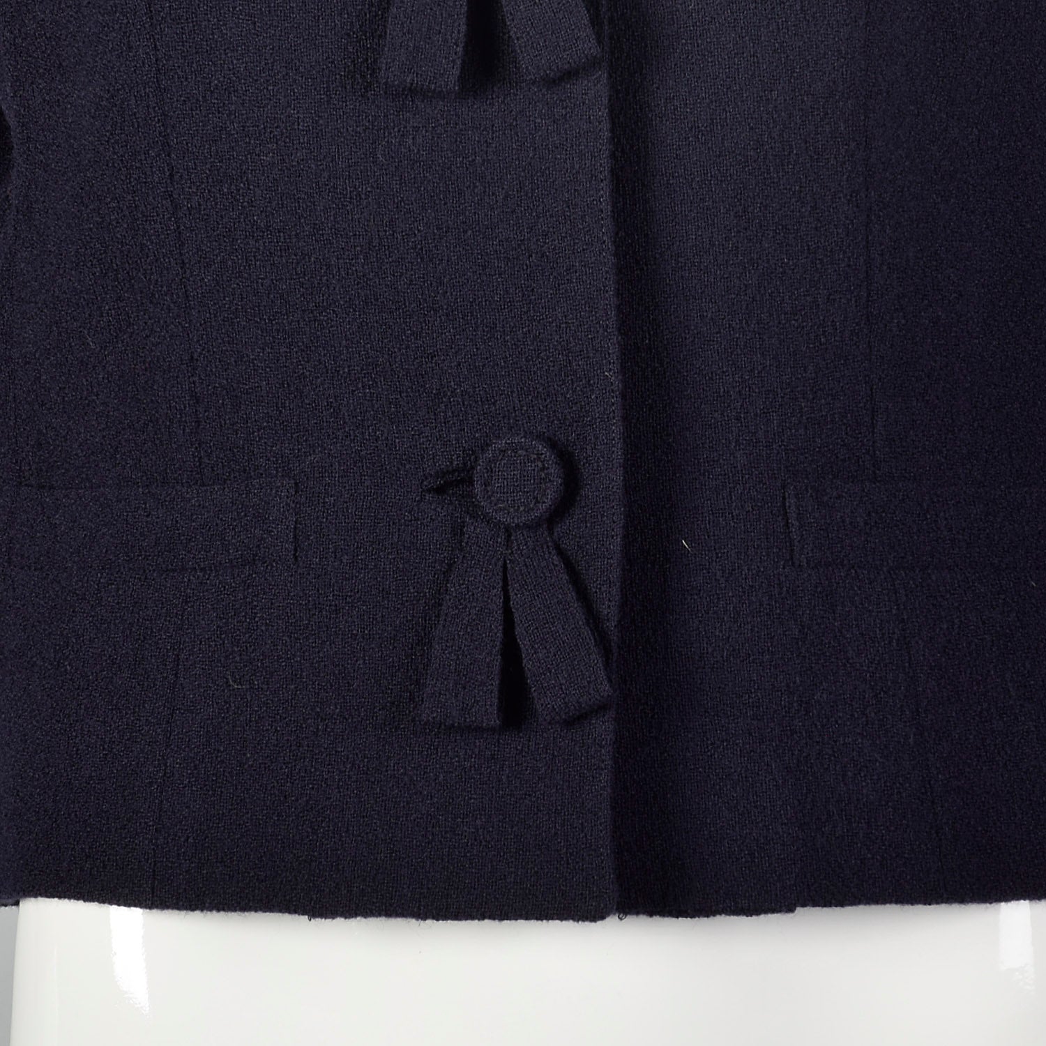 Medium 1960s Navy Blue Peter Pan Collar Wool Jacket