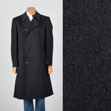 1980s Black Wool Heavy Overcoat