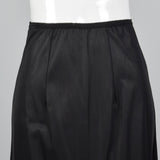 1950s Black Nylon Slip with Lace Hem & Bow Detail