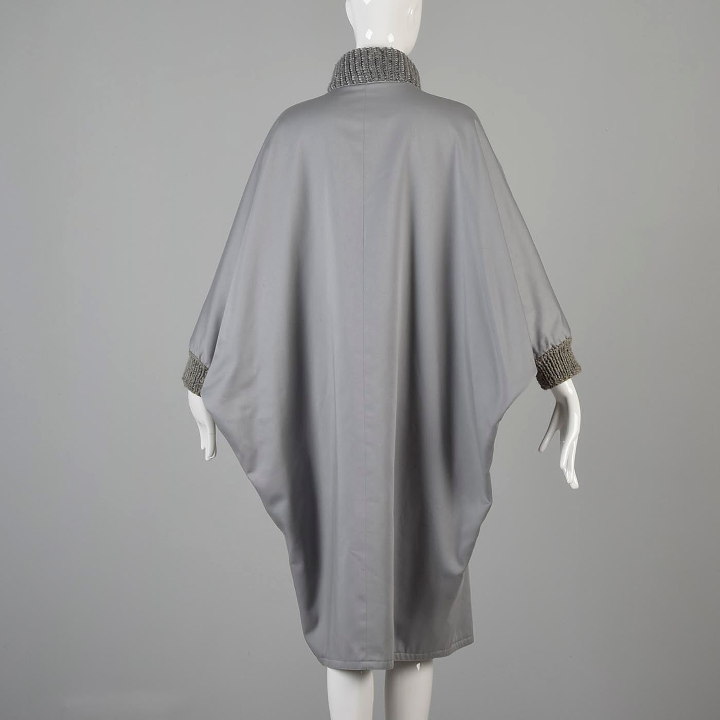 1980s Bonnie Cashin Gray Batwing Coccoon Coat