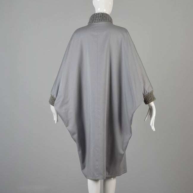 1980s Bonnie Cashin Gray Batwing Coccoon Coat