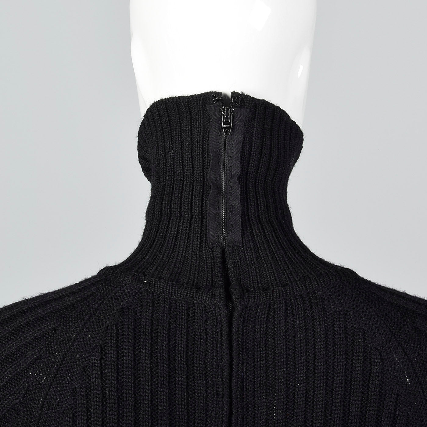 1970s Marni Knits Tight Black Turtleneck Dress