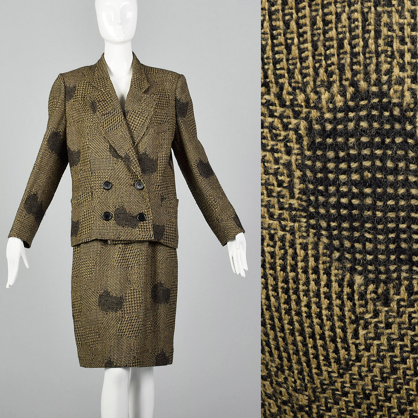 1980s Dorothee Bis Tweed Skirt Suit with Oversized Jacket