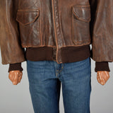 XL RRL Ralph Lauren Double RL A-2 Brown Leather Flight Jacket