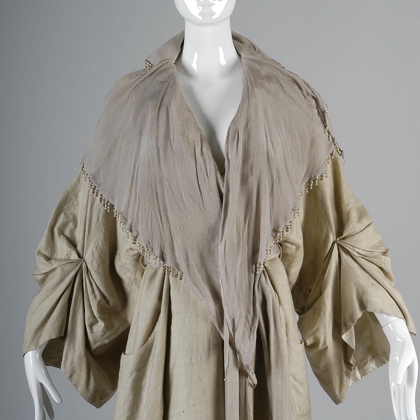 Edwardian Walking Coat with Dramatic Sleeves and Pleated Back