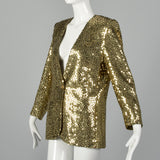 Medium Sonia Rykiel 1980s Gold Sequin Blazer