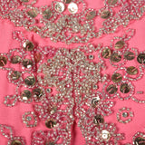 1960s Hot Pink Wiggle Dress with Beaded Float