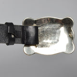 Ralph Lauren Black Leather Belt with Western Cowboy Buckle