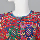 1930s Bohemian Hand Loomed Cotton Huipil Poncho