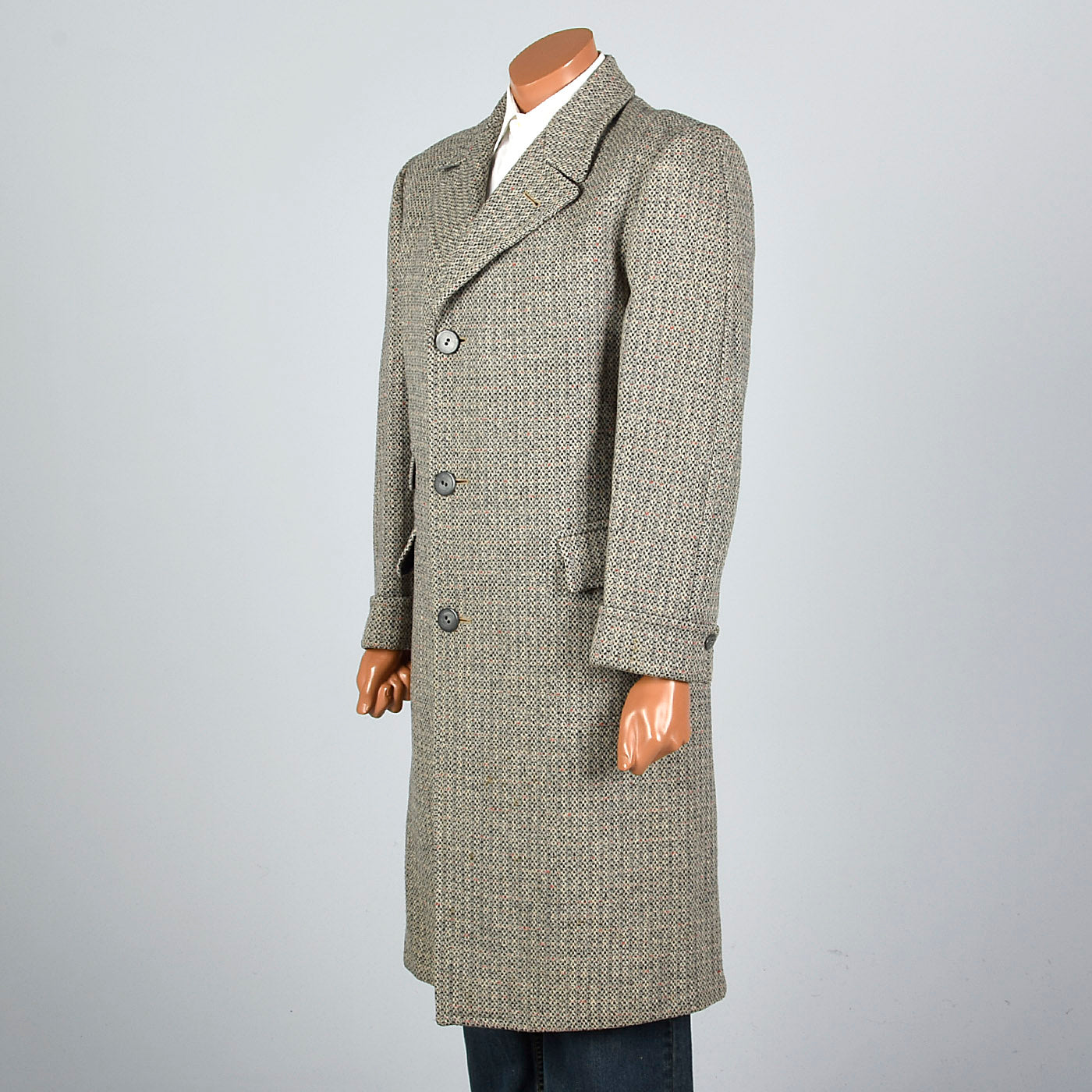 1950s Mens Tweed Overcoat