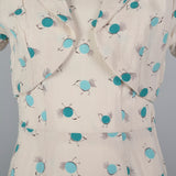 1950s Novelty Print Dress with Abstract Blue Birds