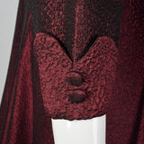 1950s Red and Black Sharkskin Plisse Dress
