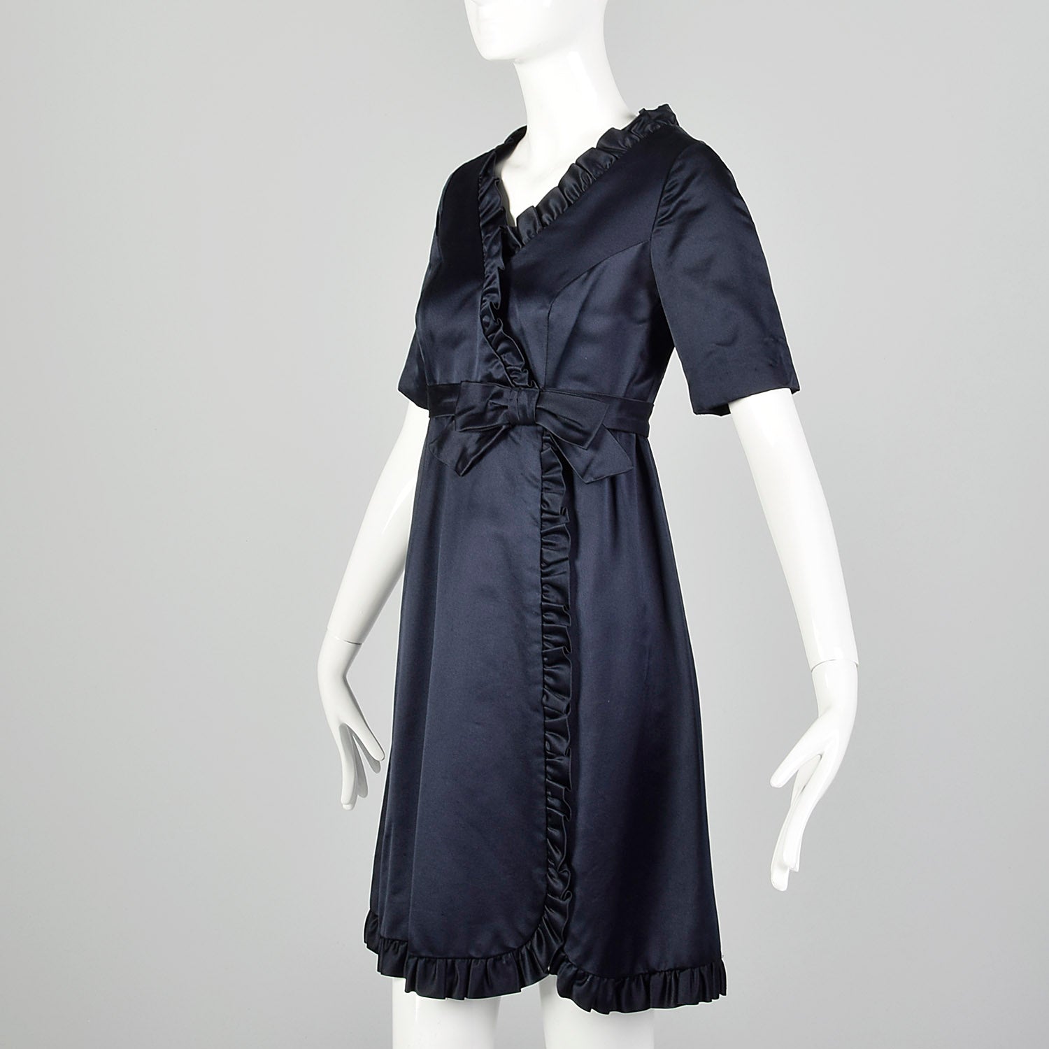 Medium 1960s Blue Satin Dress