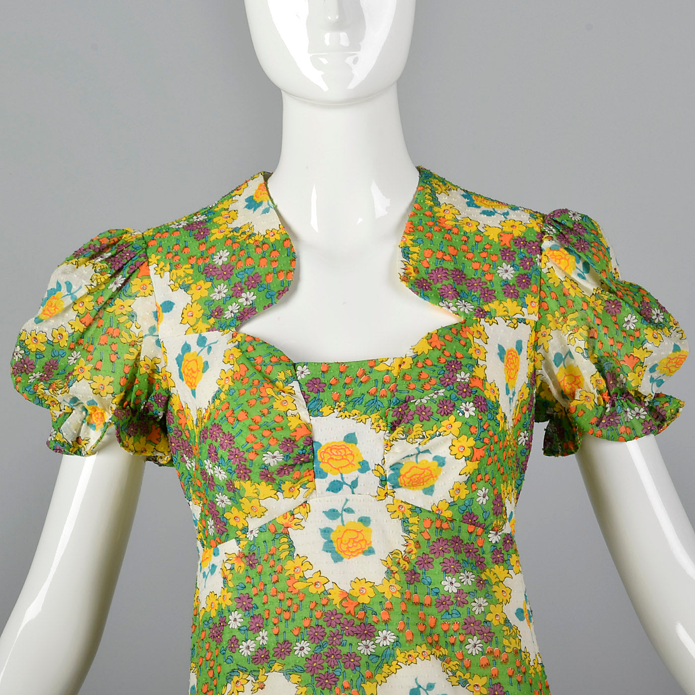 1970s Floral Summer Dress