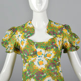 1970s Floral Summer Dress