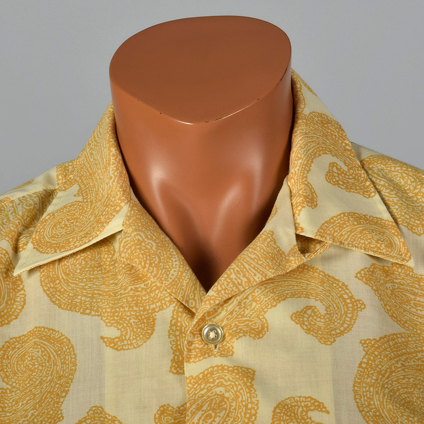 1960s Mens Bohemian Shirt in Paisley Print