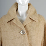 1960s Cream Boucle Tweed Car Coat