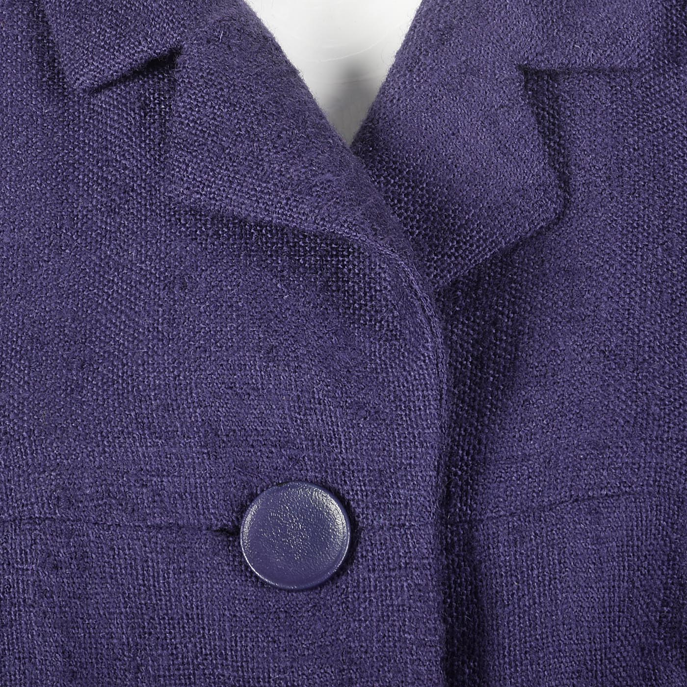 1960s Dark Purple Tweed Skirt and Jacket Set