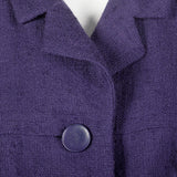 1960s Dark Purple Tweed Skirt and Jacket Set