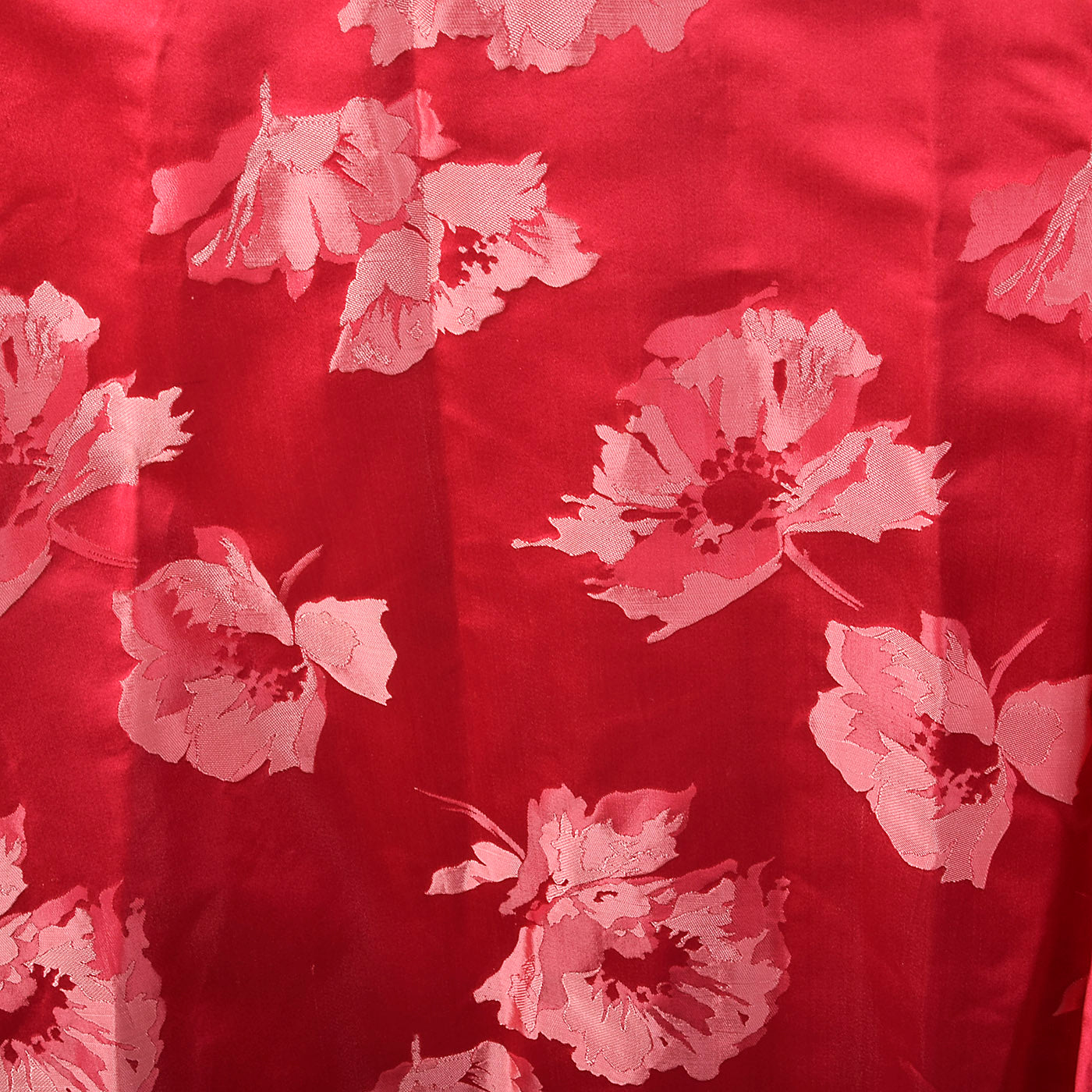 1960s Pink Silk Robe with Space Age Rolled Cuffs and Hem