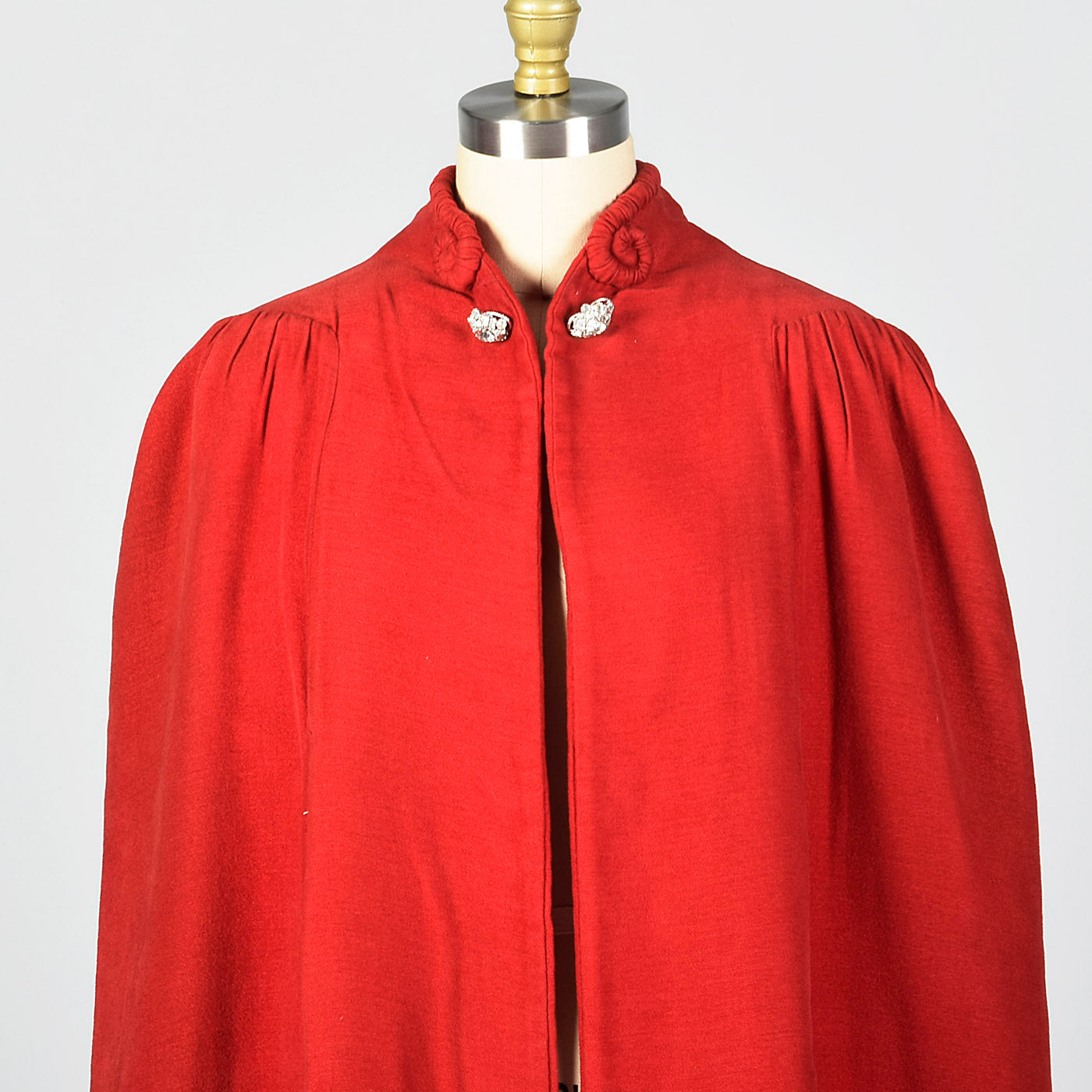 1940s Red Cape with Cocoon Shape