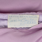 1950s Lavender Evening Dress with Floral Embroidery