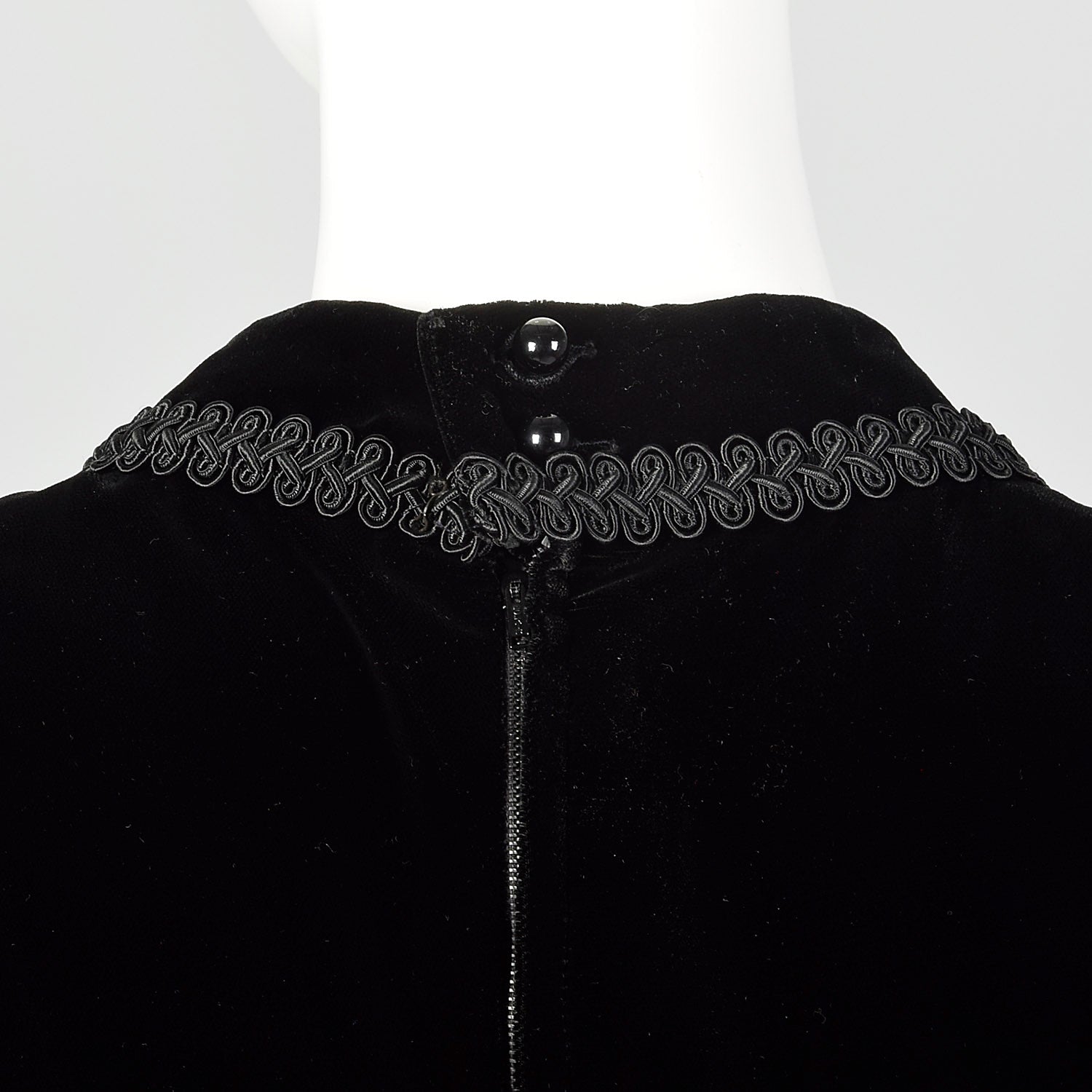 Small 1960s Black Velvet Two Piece Ensemble