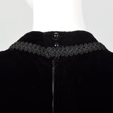 Small 1960s Black Velvet Two Piece Ensemble