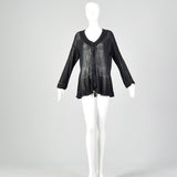 Sonia Rykiel 1990s Black Ruffle Crochet Detail Cardigan