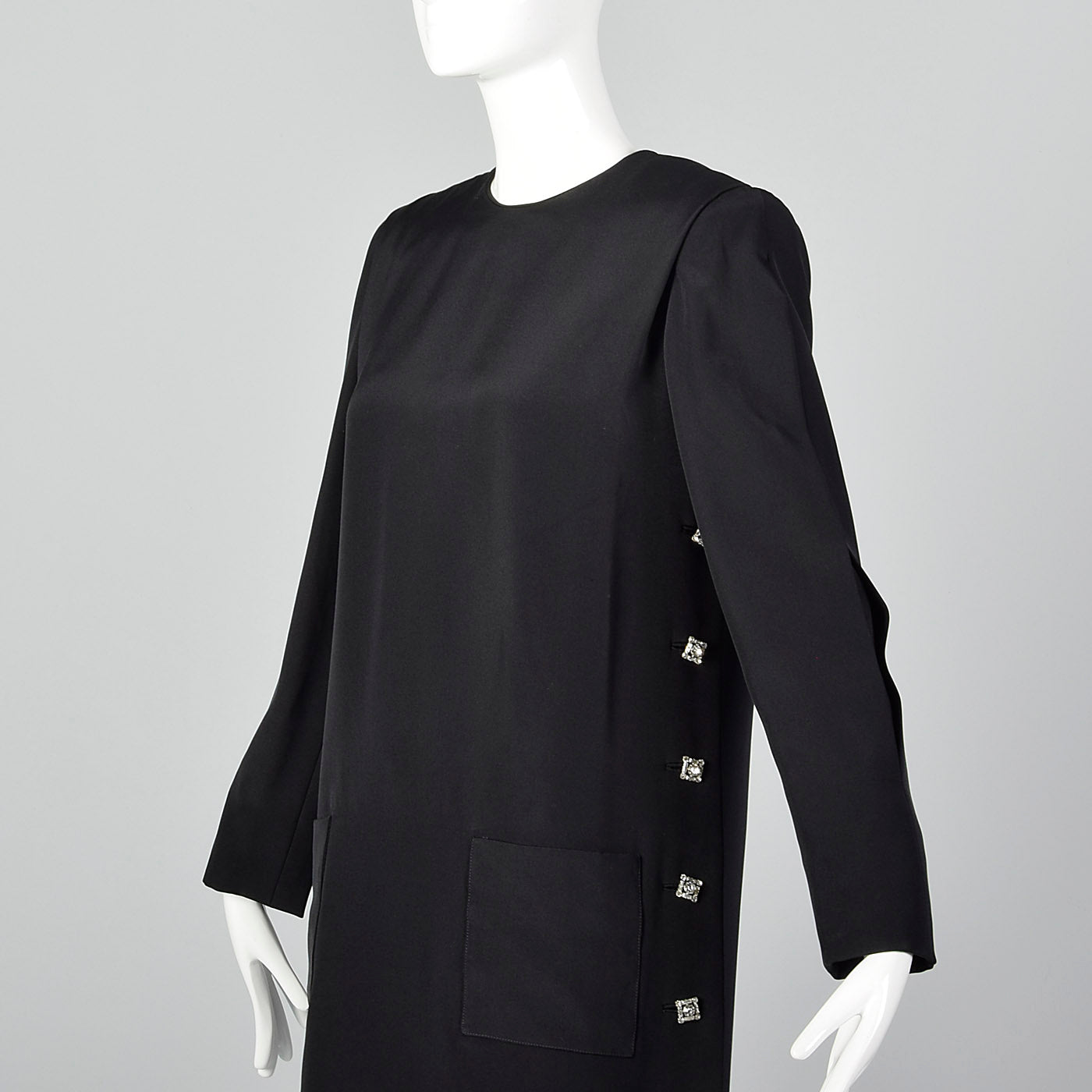 1980s Michael Novarese Black Dress