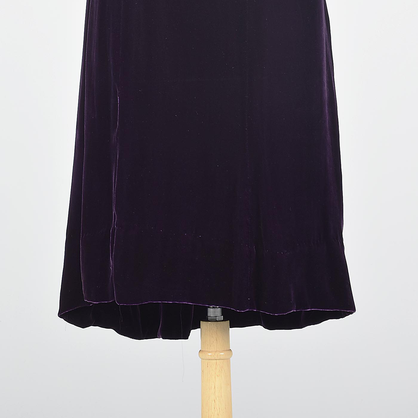 1930s Purple Silk Velvet Dress Art Deco